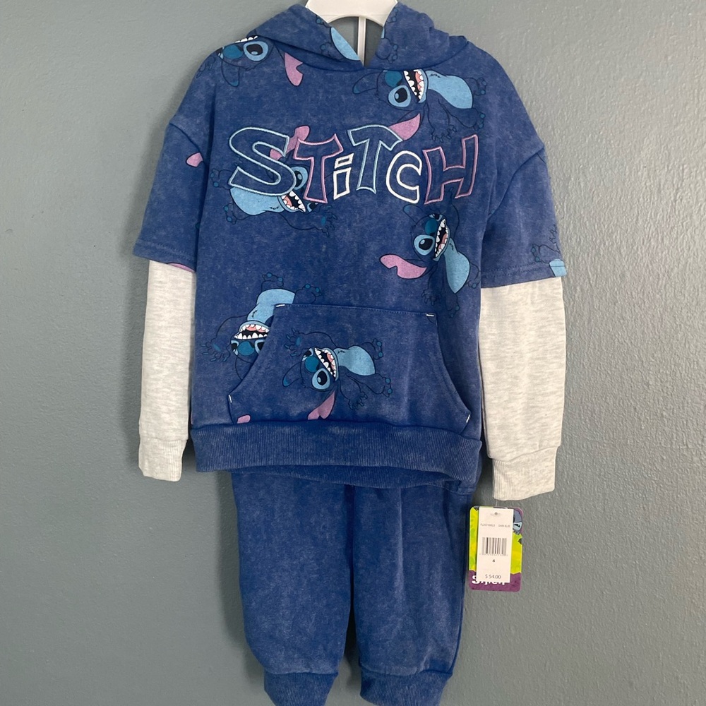 New with tags Kids Disney Dark Blue Stitch Outfit